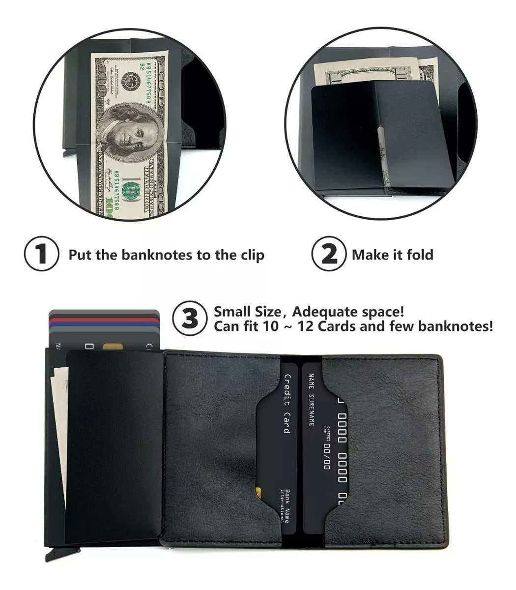 ✨ BILLETERA INTELIGENTE ANTI RFID🔐 DISEÑO MODERNO, SEGURO Y AUTOMÁTICO PARA MAYOR COMODIDAD!  💳.