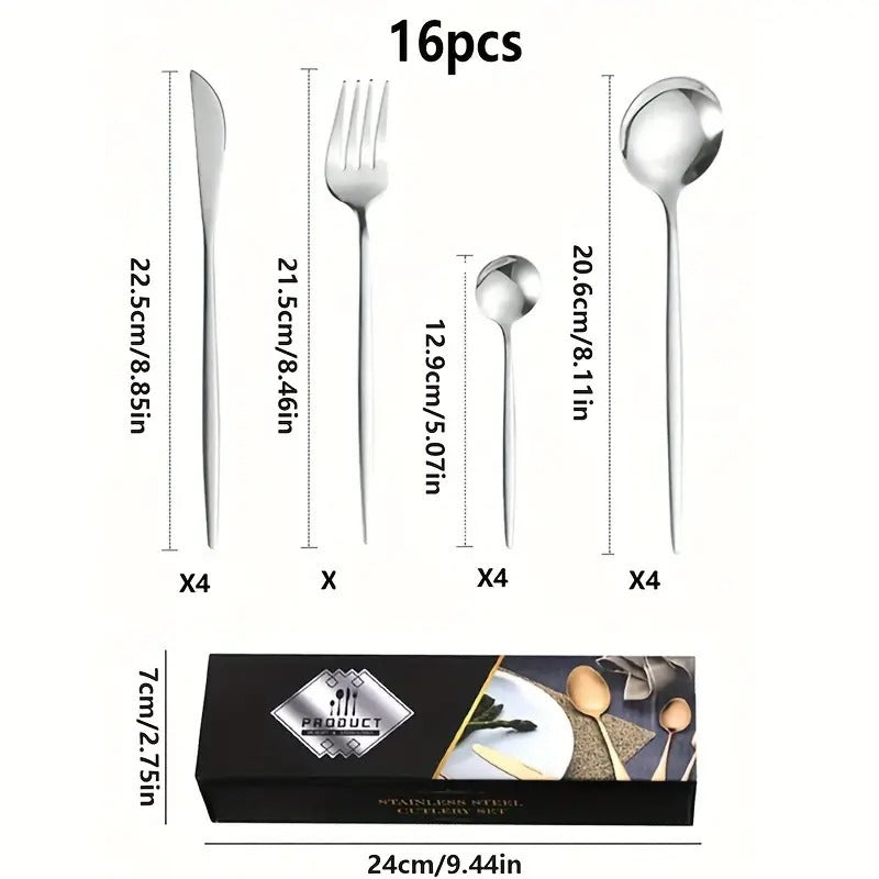 🍴SET DE CUBIERTOS PREMIUM: BRILLO Y DURABILIDAD EN CADA PIEZA 🍽️✨ - GRAVIFLY CO SAS 