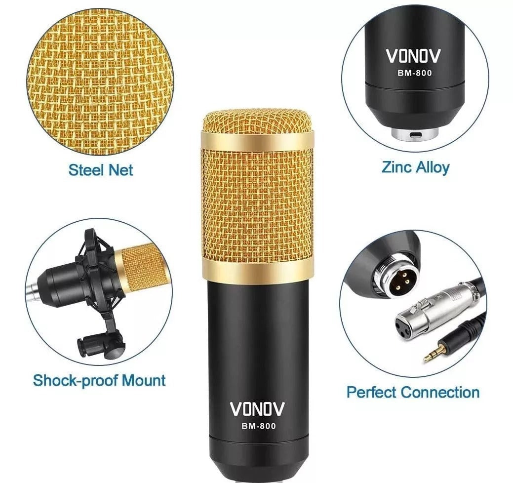 🎶MICRÓFONO CONDENSADOR PROFESIONAL BM-800: UNA EXPERIENCIA DE SONIDO CLARO Y NÍTIDO PARA GRABACIONES DE ALTA CALIDAD 🎤🔊 - GRAVIFLY CO SAS 