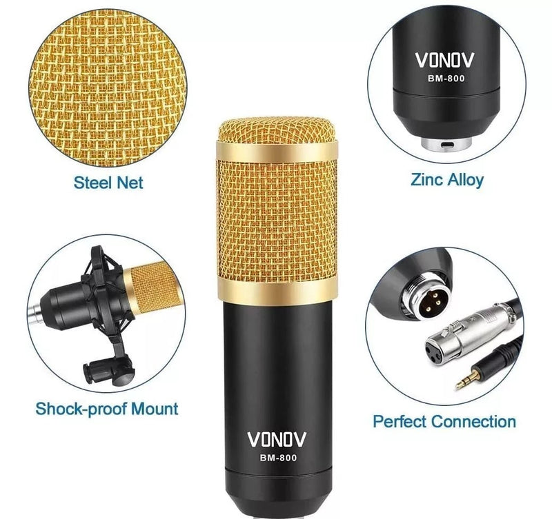 🎶MICRÓFONO CONDENSADOR PROFESIONAL BM-800: UNA EXPERIENCIA DE SONIDO CLARO Y NÍTIDO PARA GRABACIONES DE ALTA CALIDAD 🎤🔊 - GRAVIFLY CO SAS 