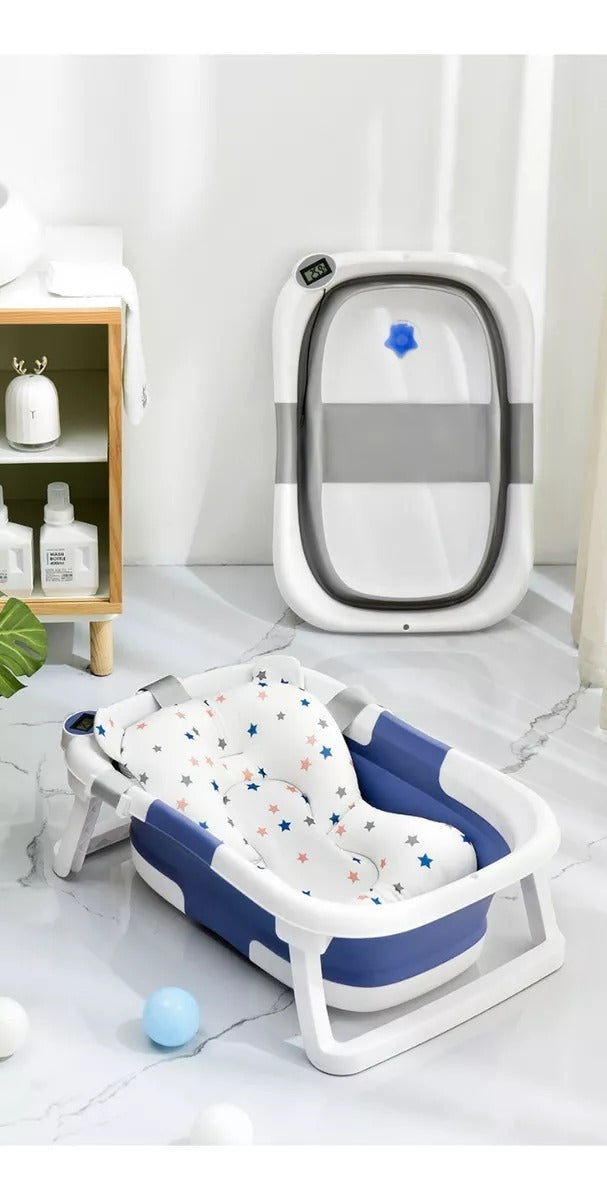 🛁👶 BAÑERA PLEGABLE CON TERMOMETRO: COMODIDAD Y SEGURIDAD EN CADA BAÑO ✨💦.