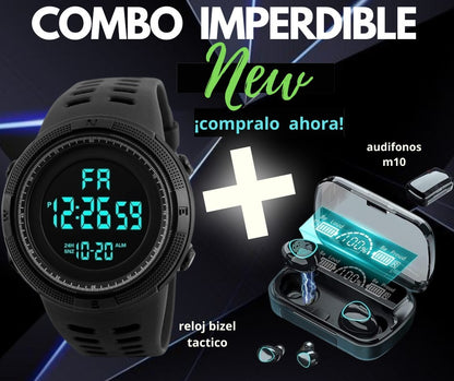 🎧⌚MAGA COMBO AUDÍFONOS M10 + RELOJ BIZEL: ¡ESTILO Y SONIDO DE ALTA CALIDAD EN UN SOLO PAQUETE! 🔥💥 - GRAVIFLY CO SAS 