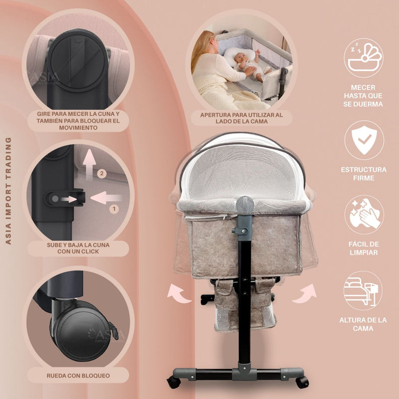 🛏️💗 CUNA COLECHO MECEDORA – DESCANSO, PRÁCTICA Y AMOR EN UN SOLO DISEÑO 🍼🌙